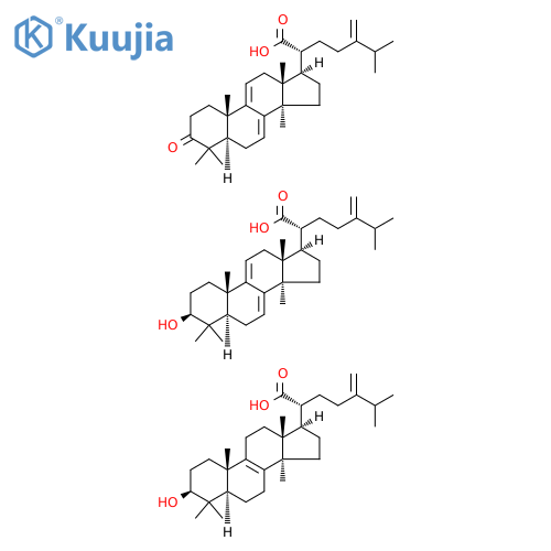 Lanosta-7,9(11)-dien-21-oic acid, 3-hydroxy-24-methylene-, (3β)-, mixt. with (3β)-3-hydroxy-24-methylenelanost-8-en-21-oic acid and 24-methylene-3-oxolanosta-7,9(11)-dien-21-oic acid (9CI) structure