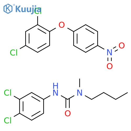Urea, N-butyl-N'-(3,4-dichlorophenyl)-N-methyl-, mixt. with 2,4-dichloro-1-(4-nitrophenoxy)benzene (9CI) structure