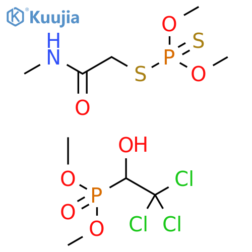 Phosphorodithioic acid, O,O-dimethyl S-[2-(methylamino)-2-oxoethyl] ester, mixt. with dimethyl (2,2,2-trichloro-1-hydroxyethyl)phosphonate (9CI) structure