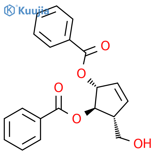 3-Cyclopentene-1,2-diol,5-(hydroxymethyl)-, 1,2-dibenzoate, [1R-(1a,2b,5b)]- (9CI) structure