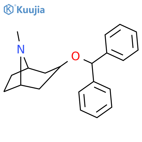 8-Azabicyclo[3.2.1]octane,3-(diphenylmethoxy)-8-methyl-, hydrobromide (1:1) structure