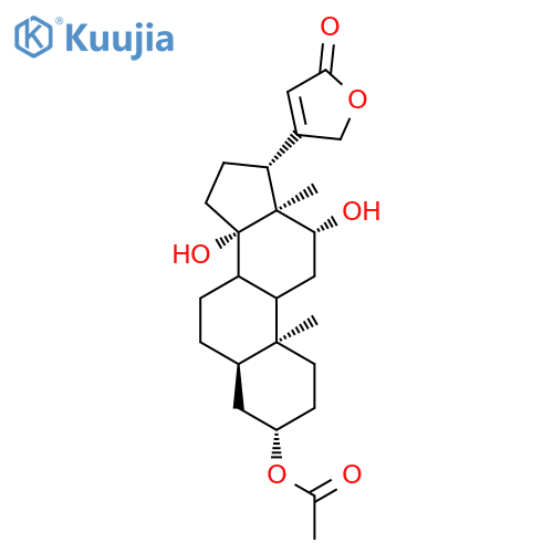 Card-20(22)-enolide,3-(acetyloxy)-12,14-dihydroxy-, (3b,5b,12b)- (9CI) structure