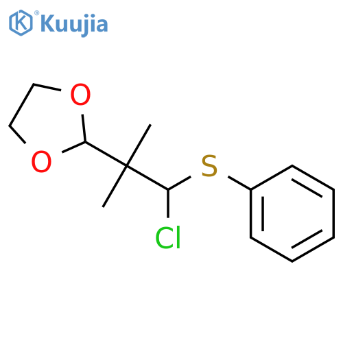 1,3-DIOXOLANE, 2-[2-CHLORO-1,1-DIMETHYL-2-(PHENYLTHIO)ETHYL]- structure