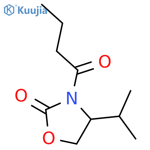 (S)-4-(1-Isopropyl)-3-(1-oxobutyl)-2-oxazolidinone structure