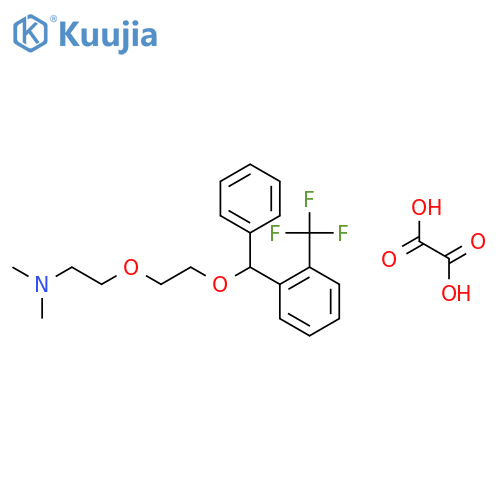 N,N-dimethyl-2-(2-{phenyl[2-(trifluoromethyl)phenyl]methoxy}ethoxy)ethanamine ethanedioate structure