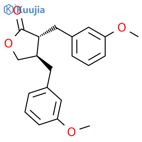2(3H)-Furanone, dihydro-3,4-bis[(3-methoxyphenyl)methyl]-, (3R,4R)- structure