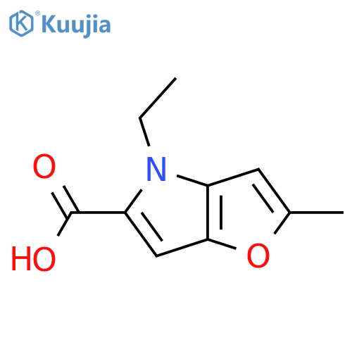 4-Ethyl-2-methyl-4H-furo[3,2-b]pyrrole-5-carboxylic acid structure