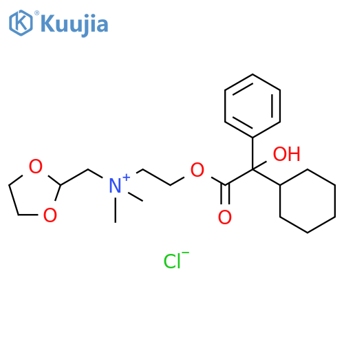 1,3-Dioxolane-2-methanaminium, N-[2-[(2-cyclohexyl-2-hydroxy-2-phenylacetyl)oxy]ethyl]-N,N-dimethyl-, chloride (1:1) structure