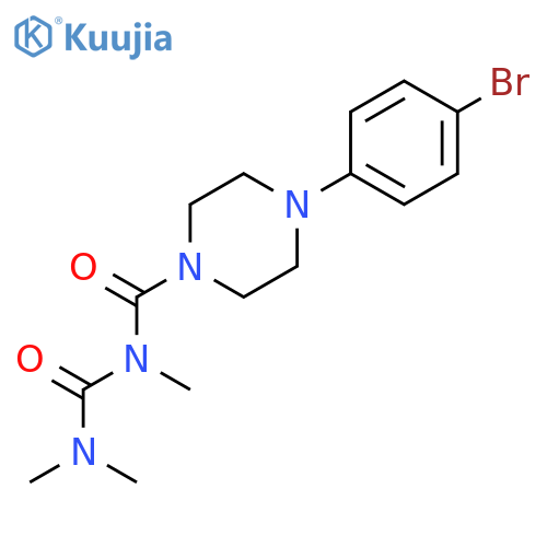 4-(4-bromophenyl)-N-(dimethylcarbamoyl)-N-methylpiperazine-1-carboxamide structure