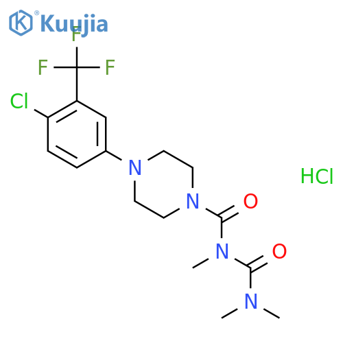 4-[4-chloro-3-(trifluoromethyl)phenyl]-N-(dimethylcarbamoyl)-N-methylpiperazine-1-carboxamide hydrochloride structure