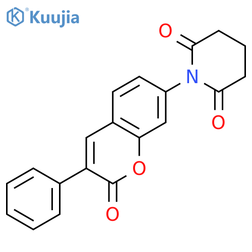 2,6-Piperidinedione, 1-(2-oxo-3-phenyl-2H-1-benzopyran-7-yl)- structure