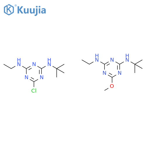 1,3,5-Triazine-2,4-diamine, 6-chloro-N-(1,1-dimethylethyl)-N'-ethyl-, mixt. with N-(1,1-dimethylethyl)-N'-ethyl-6-methoxy-1,3,5-triazine-2,4-diamine (9CI) structure