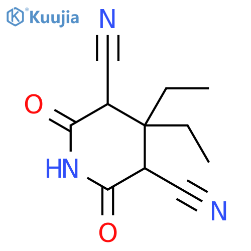 4,4-diethyl-2,6-dioxopiperidine-3,5-dicarbonitrile structure