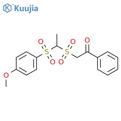 ETHANONE, 2-[[1-[(4-METHOXYPHENYL)SULFONYL]ETHYL]SULFONYL]-1-PHENYL- structure
