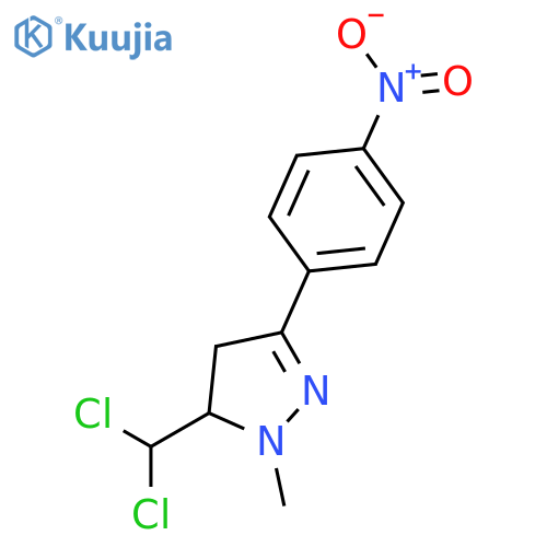 1H-Pyrazole, 5-(dichloromethyl)-4,5-dihydro-1-methyl-3-(4-nitrophenyl)- structure