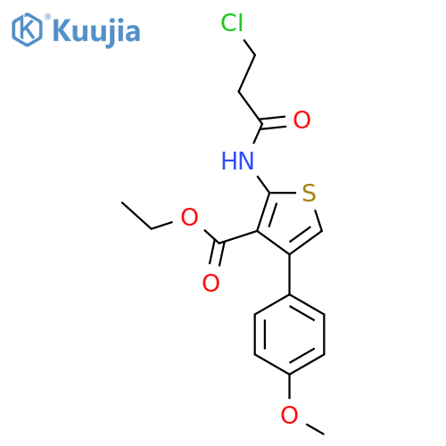 Ethyl 2-(3-chloropropanamido)-4-(4-methoxyphenyl)thiophene-3-carboxylate structure