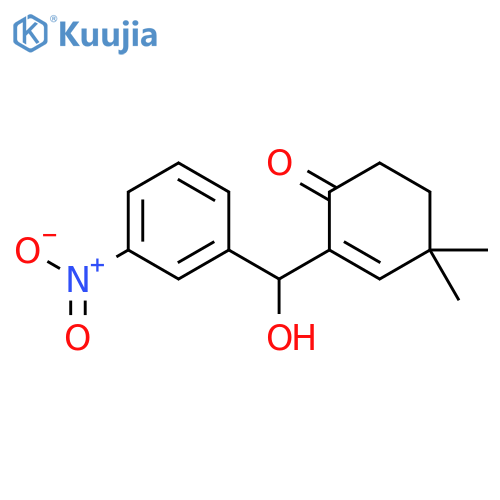 2-CYCLOHEXEN-1-ONE, 2-[HYDROXY(3-NITROPHENYL)METHYL]-4,4-DIMETHYL- structure
