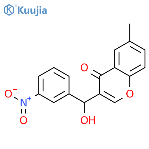 4H-1-Benzopyran-4-one, 3-[hydroxy(3-nitrophenyl)methyl]-6-methyl- structure