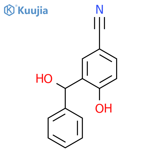 Benzonitrile, 4-hydroxy-3-(hydroxyphenylmethyl)- structure
