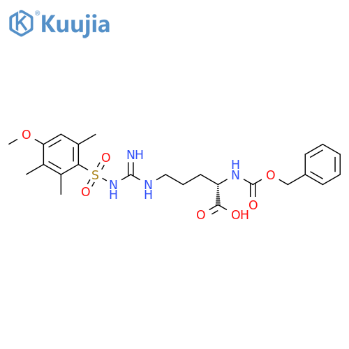 L-Ornithine, N5-[imino[[(4-methoxy-2,3,6-trimethylphenyl)sulfonyl]amino]methyl]-N2-[(phenylmethoxy)carbonyl]- structure