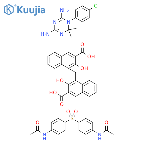 2-Naphthalenecarboxylic acid, 4,4'-methylenebis[3-hydroxy-, compd. with 1-(4-chlorophenyl)-1,6-dihydro-6,6-dimethyl-1,3,5-triazine-2,4-diamine (1:2), mixt. with N,N'-(sulfonyldi-4,1-phenylene)bis[acetamide] (9CI) structure