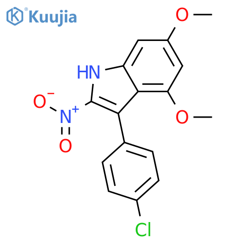 1H-Indole, 3-(4-chlorophenyl)-4,6-dimethoxy-2-nitro- structure