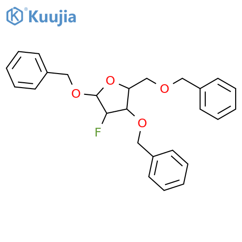 a-D-Arabinofuranoside,phenylmethyl 2-deoxy-2-fluoro-3,5-bis-O-(phenylmethyl)- structure