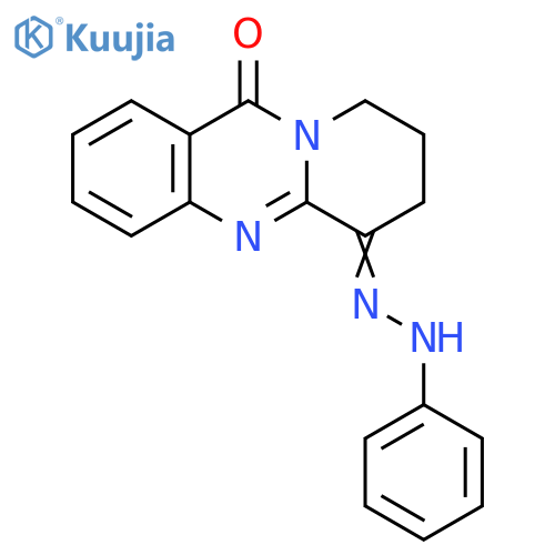 7H-Pyrido[2,1-b]quinazoline-6,11-dione, 8,9-dihydro-, 6-(2-phenylhydrazone) structure