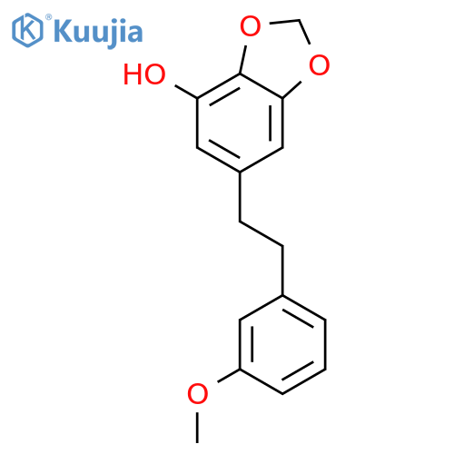 1,3-Benzodioxol-4-ol, 6-[2-(3-methoxyphenyl)ethyl]- structure