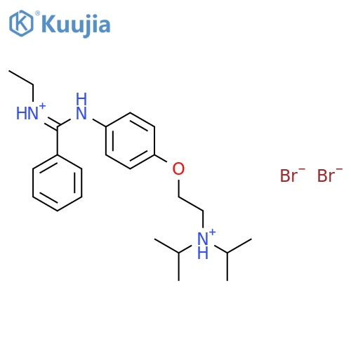 2-[4-[(ethylazaniumylidene-phenyl-methyl)amino]phenoxy]ethyl-dipropan- 2-yl-azanium dibromide structure
