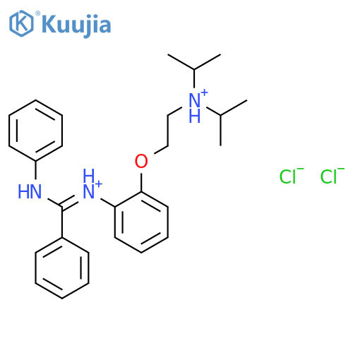2-[2-(anilino-phenyl-methylidene)azaniumylphenoxy]ethyl-dipropan-2-yl- azanium dichloride structure