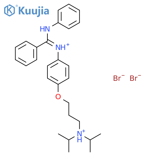 4-[3-(dipropan-2-ylammonio)propoxy]-N-[(Z)-phenyl(phenylamino)methylidene]anilinium dibromide structure