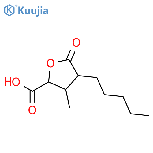 2-FURANCARBOXYLIC ACID, TETRAHYDRO-3-METHYL-5-OXO-4-PENTYL- structure