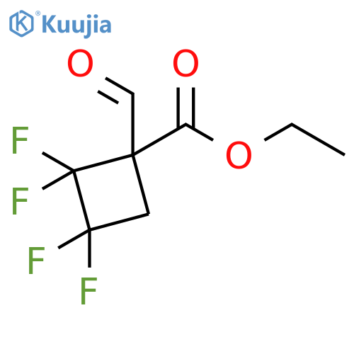 CYCLOBUTANECARBOXYLIC ACID, 2,2,3,3-TETRAFLUORO-1-FORMYL-, ETHYL ESTER structure