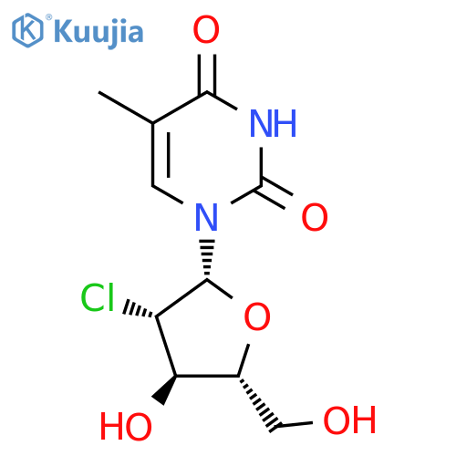 2,4(1H,3H)-Pyrimidinedione, 1-(2-chloro-2-deoxy-β-D-arabinofuranosyl)-5-methyl- structure