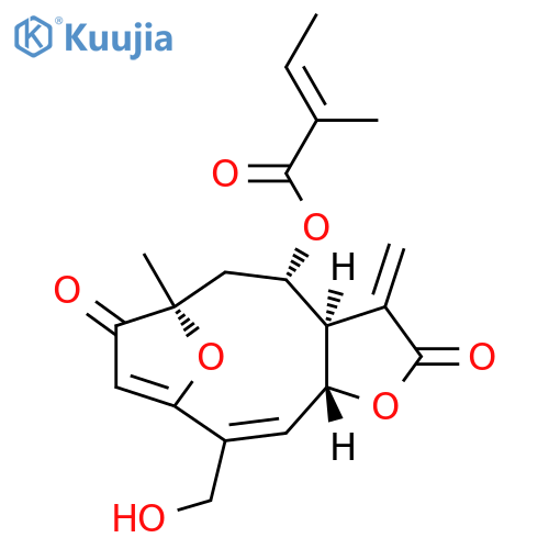 2-Butenoic acid, 2-methyl-, (3aR,4S,6R,10Z,11aR)-2,3,3a,4,5,6,7,11a-octahydro-10-(hydroxymethyl)-6-methyl-3-methylene-2,7-dioxo-6,9-epoxycyclodeca[b]furan-4-yl ester, (2E)- structure