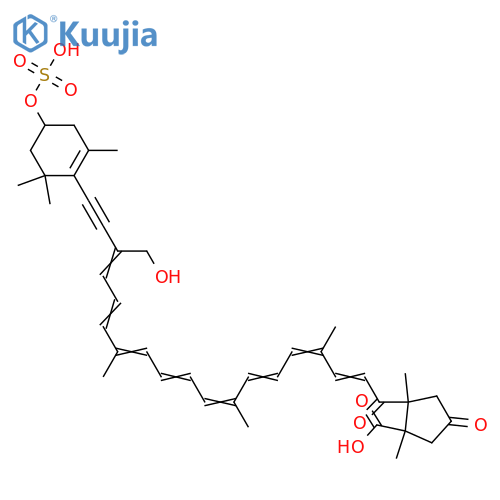 b,k-Caroten-16'-oic acid,7,8-didehydro-19-hydroxy-3',6'-dioxo-3-(sulfooxy)-, monosodium salt,(1'R,3R,5'R)- (9CI) structure