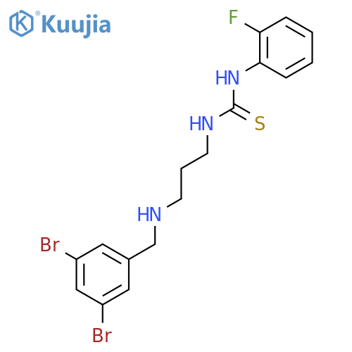Thiourea,N-[3-[[(3,5-dibromophenyl)methyl]amino]propyl]-N'-(2-fluorophenyl)- structure