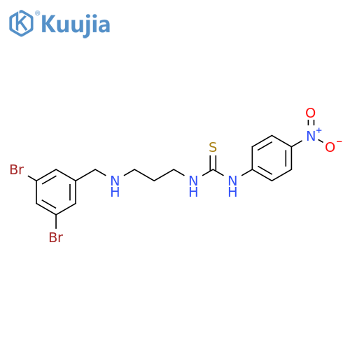 Thiourea,N-[3-[[(3,5-dibromophenyl)methyl]amino]propyl]-N'-(4-nitrophenyl)- structure