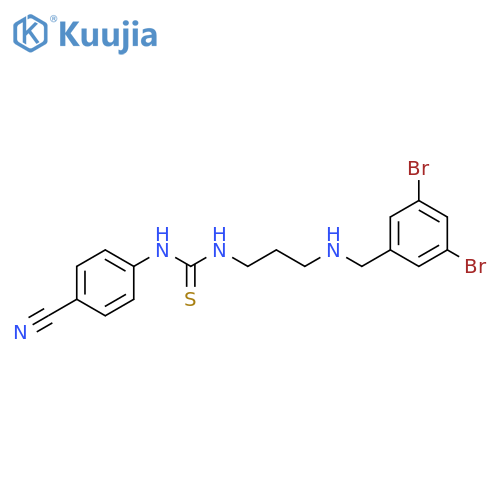 Thiourea,N-(4-cyanophenyl)-N'-[3-[[(3,5-dibromophenyl)methyl]amino]propyl]- structure