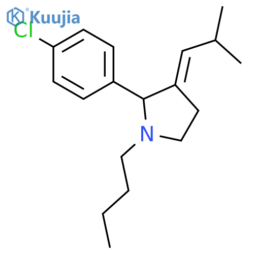 Pyrrolidine, 1-butyl-2-(4-chlorophenyl)-3-(2-methylpropylidene)- structure