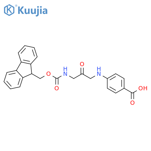 4-2-({(9H-fluoren-9-yl)methoxycarbonyl}amino)-N-methylacetamidobenzoic acid structure