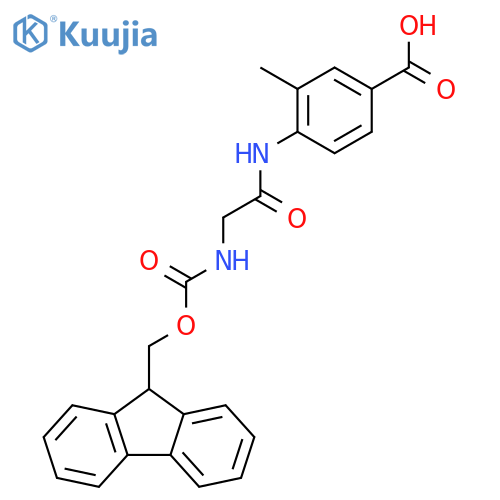 4-2-({(9H-fluoren-9-yl)methoxycarbonyl}amino)acetamido-3-methylbenzoic acid structure
