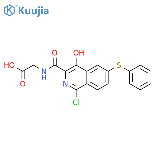 Glycine, N-[[1-chloro-4-hydroxy-6-(phenylthio)-3-isoquinolinyl]carbonyl]- structure