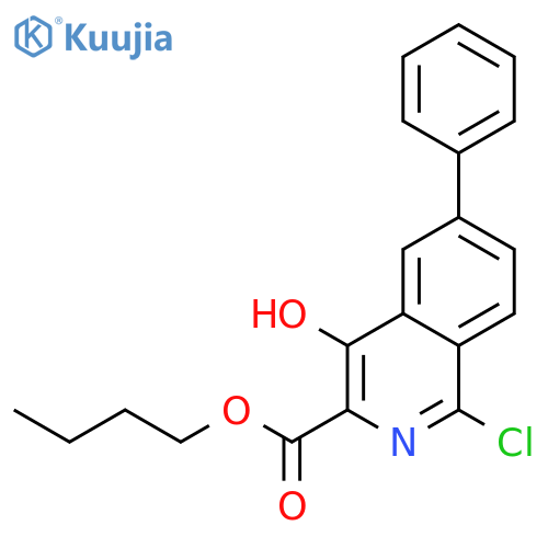 3-Isoquinolinecarboxylic acid, 1-chloro-4-hydroxy-6-phenyl-, butyl ester structure