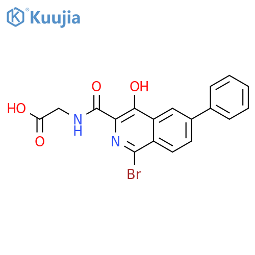 Glycine, N-[(1-bromo-4-hydroxy-6-phenyl-3-isoquinolinyl)carbonyl]- structure