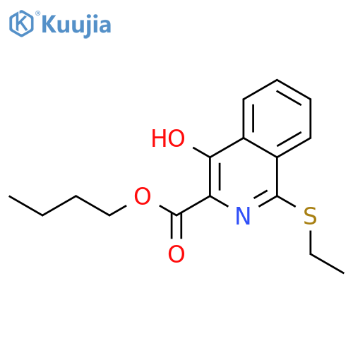 3-Isoquinolinecarboxylic acid, 1-(ethylthio)-4-hydroxy-, butyl ester structure