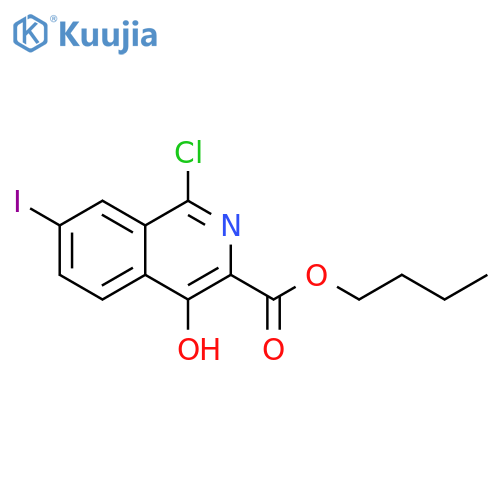 3-ISOQUINOLINECARBOXYLIC ACID, 1-CHLORO-4-HYDROXY-7-IODO-, BUTYL ESTER structure