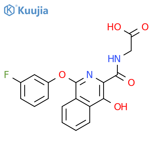 Glycine, N-[[1-(3-fluorophenoxy)-4-hydroxy-3-isoquinolinyl]carbonyl]- structure