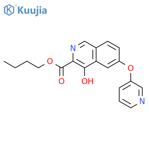 3-Isoquinolinecarboxylic acid, 4-hydroxy-6-(3-pyridinyloxy)-, butyl ester structure